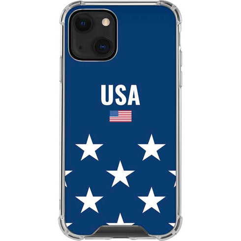 USA Flag Stars iPhone 14 Plus Clear Case