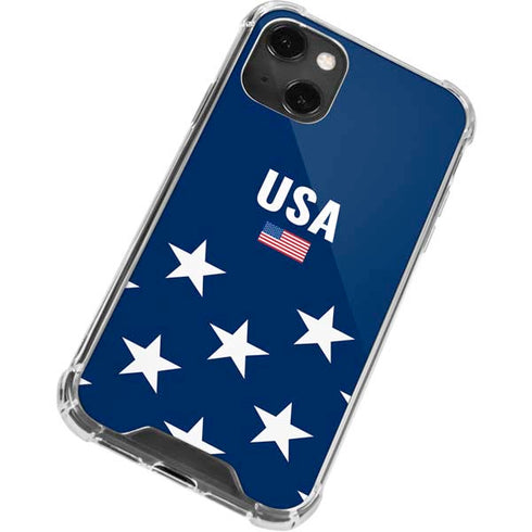 USA Flag Stars iPhone 14 Plus Clear Case