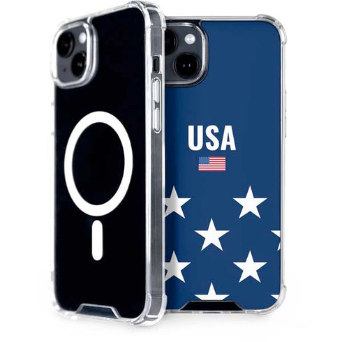 USA Flag Stars iPhone 14 Plus MagSafe Case