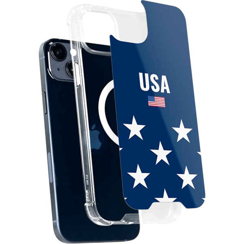 USA Flag Stars iPhone 14 Plus MagSafe Case