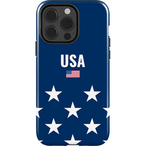 USA Flag Stars iPhone 14 Pro Impact Case