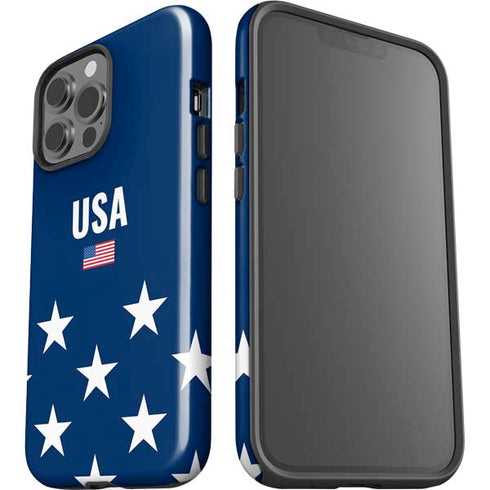 USA Flag Stars iPhone 15 Pro Max Impact Case