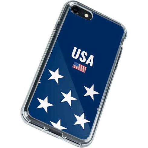 USA Flag Stars iPhone SE (2nd & 3rd Gen) Clear Case