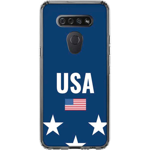 USA Flag Stars LG K51/Q51 Clear Case