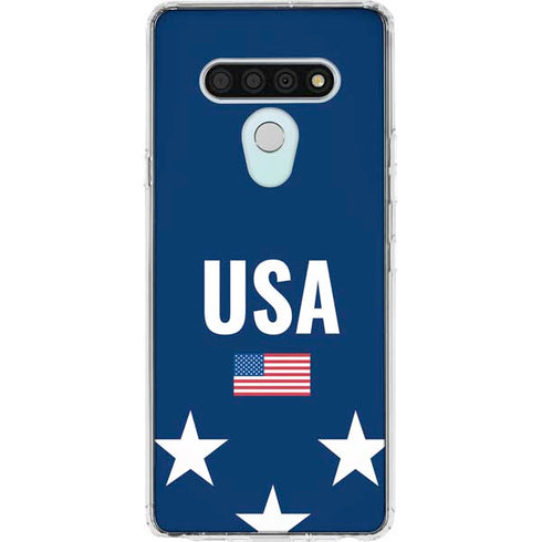USA Flag Stars LG Stylo 6 Clear Case