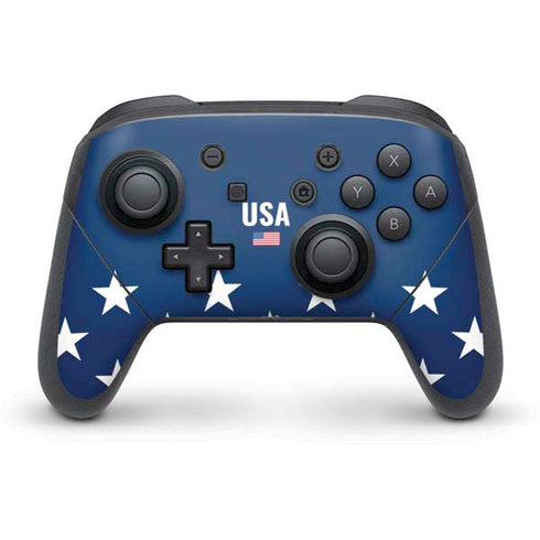 USA Flag Stars Nintendo Switch Pro Controller Skin