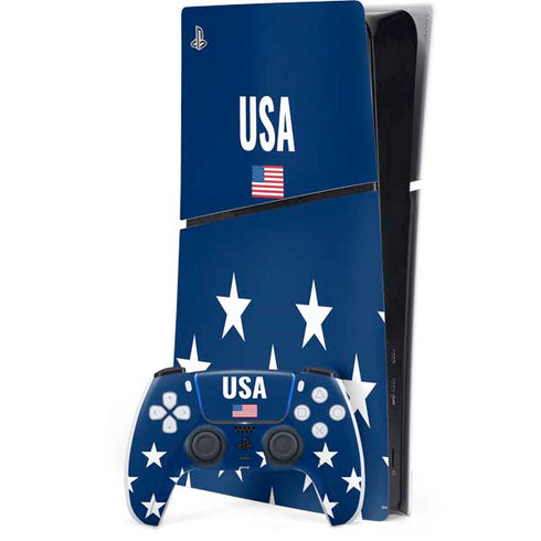 USA Flag Stars PS5 Slim Digital Edition Console Skin