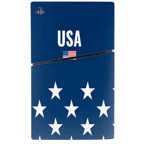 USA Flag Stars PS5 Slim Digital Edition Console Skin