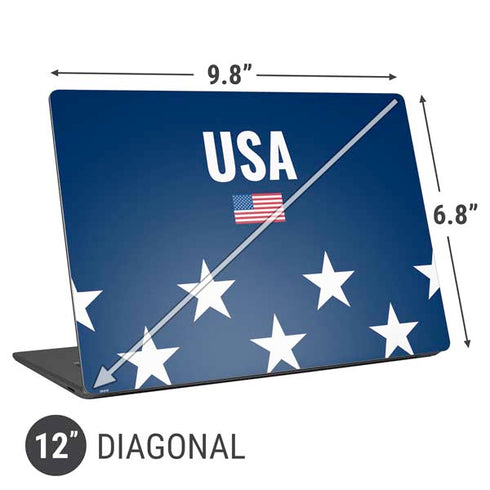 USA Flag Stars Universal Laptop 12in (9.8 x 6.8in) Skin