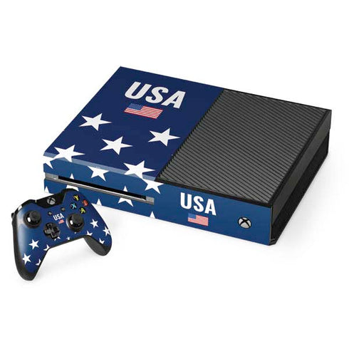 USA Flag Stars Xbox One Console and Controller Bundle Skin