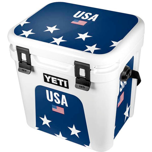 USA Flag Stars YETI Roadie 24 Hard Cooler Skin