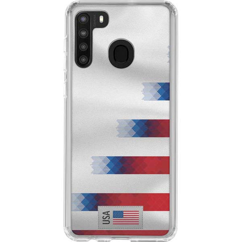 USA Soccer Flag Galaxy A21 Clear Case