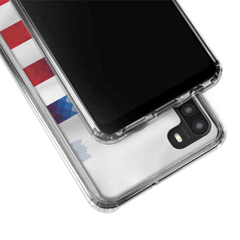 USA Soccer Flag Galaxy A21 Clear Case