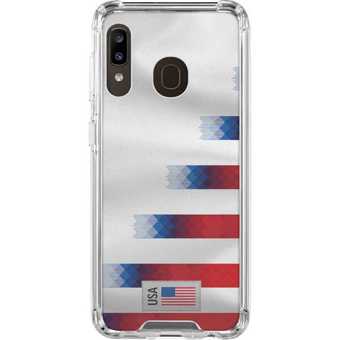 USA Soccer Flag Galaxy A30 Clear Case