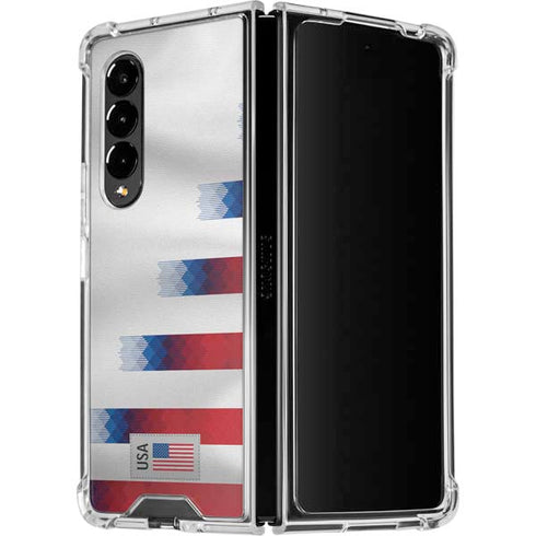 USA Soccer Flag Galaxy Z Fold4 5G Clear Case