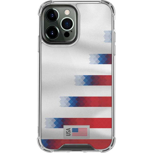 USA Soccer Flag iPhone 14 Pro Max Clear Case