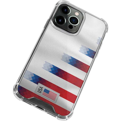 USA Soccer Flag iPhone 14 Pro Max Clear Case