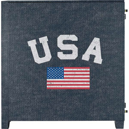 USA with American Flag Corsair 4000D Tempered Glass Mid-Tower ATX Case Skin