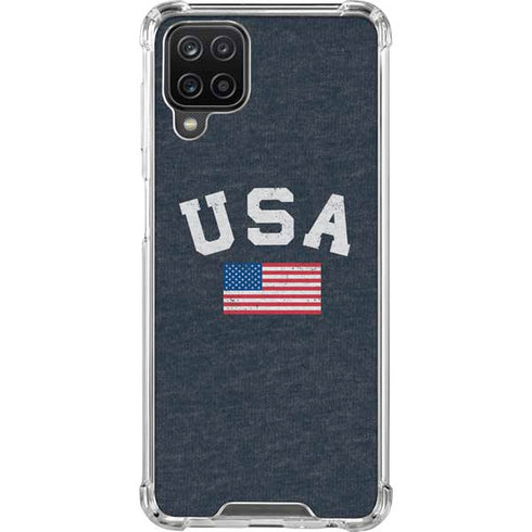 USA with American Flag Galaxy A12 Clear Case