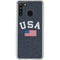 USA with American Flag Galaxy A21 Clear Case