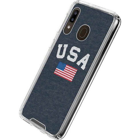 USA with American Flag Galaxy A30 Clear Case