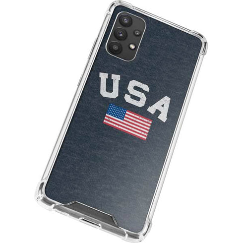 USA with American Flag Galaxy A32 5G Clear Case