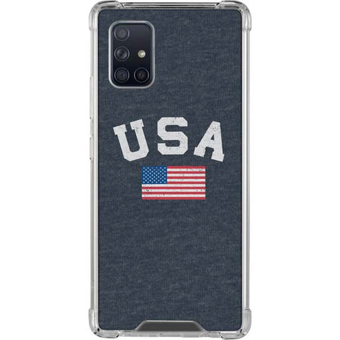 USA with American Flag Galaxy A71 5G Clear Case
