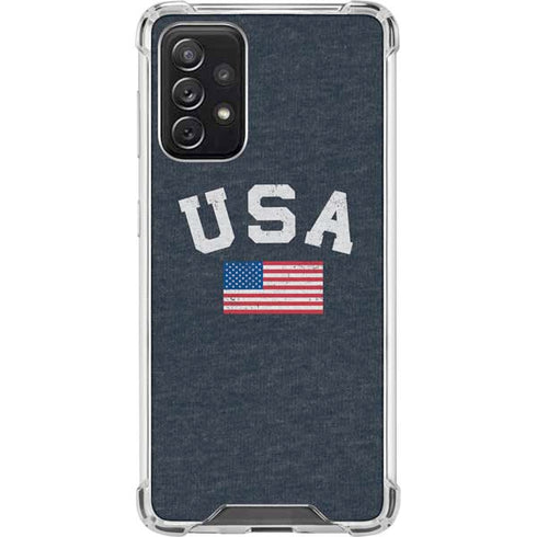 USA with American Flag Galaxy A72 5G Clear Case