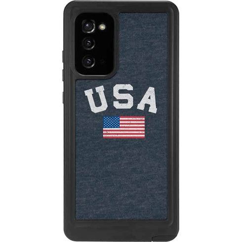 USA with American Flag Galaxy Note20 5G Waterproof Case
