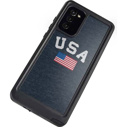 USA with American Flag Galaxy Note20 5G Waterproof Case