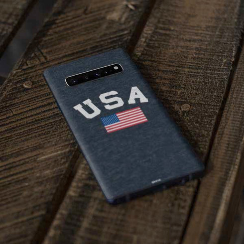 USA with American Flag Galaxy S10 Plus Skin