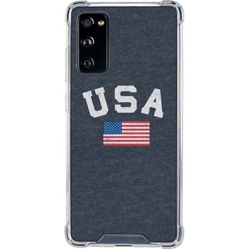 USA with American Flag Galaxy S20 FE Clear Case