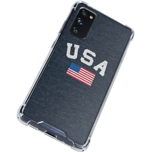 USA with American Flag Galaxy S20 FE Clear Case
