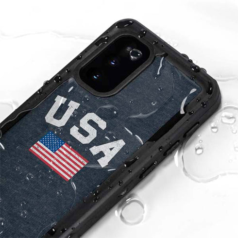 USA with American Flag Galaxy S20 Waterproof Case