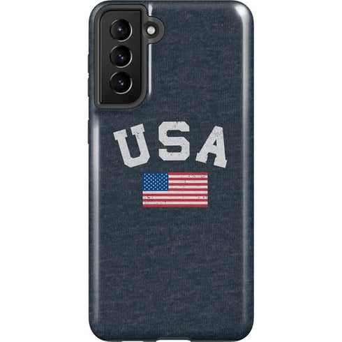 USA with American Flag Galaxy S21 FE Pro Case