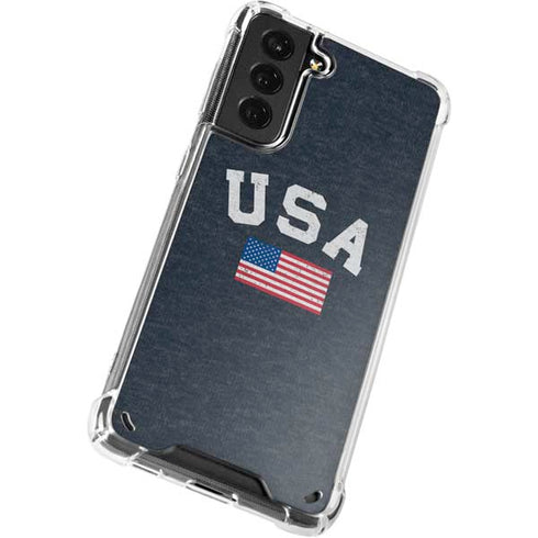 USA with American Flag Galaxy S21 Plus 5G Clear Case