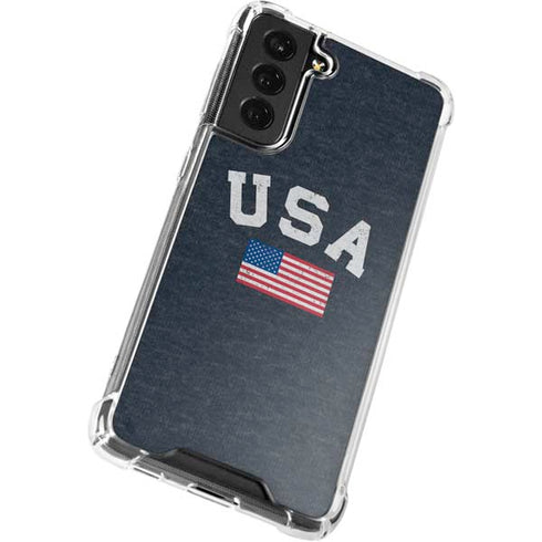 USA with American Flag Galaxy S22 Plus Clear Case