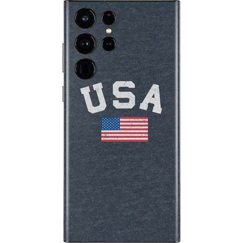 USA with American Flag Galaxy S22 Ultra Skin