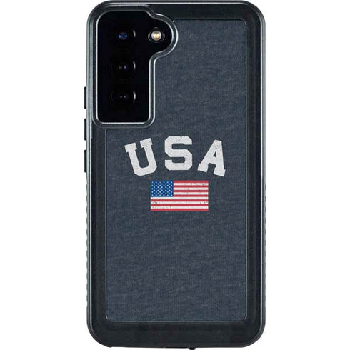 USA with American Flag Galaxy S23 Plus Waterproof Case