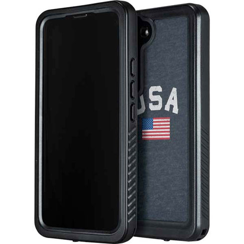 USA with American Flag Galaxy S23 Plus Waterproof Case