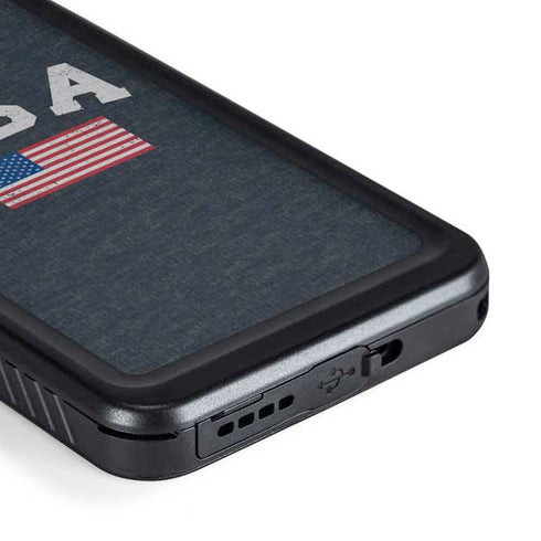USA with American Flag Galaxy S23 Plus Waterproof Case