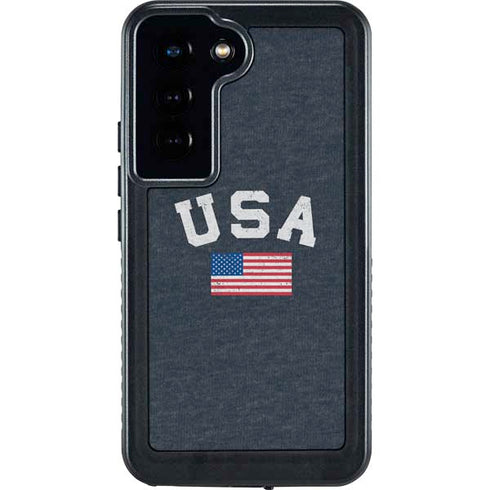 USA with American Flag Galaxy S23 Waterproof Case