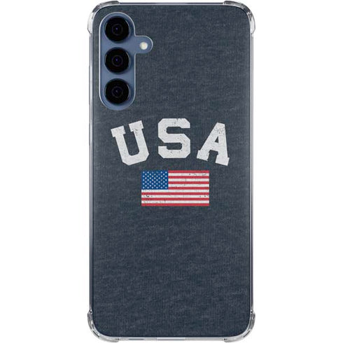 USA with American Flag Galaxy S24 Clear Case