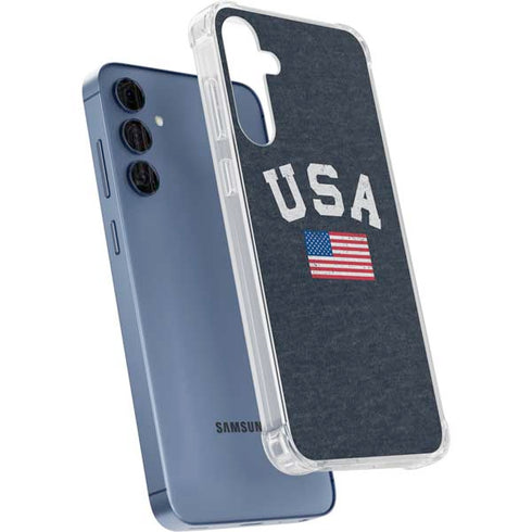 USA with American Flag Galaxy S24 Clear Case