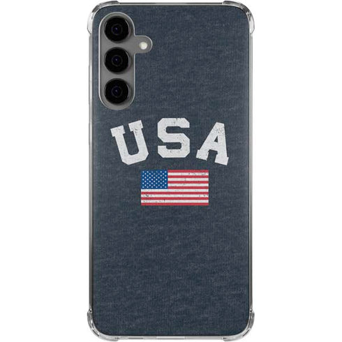 USA with American Flag Galaxy S24 Plus Clear Case