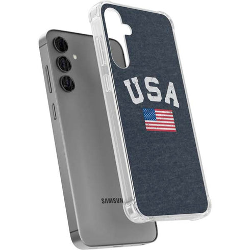 USA with American Flag Galaxy S24 Plus Clear Case
