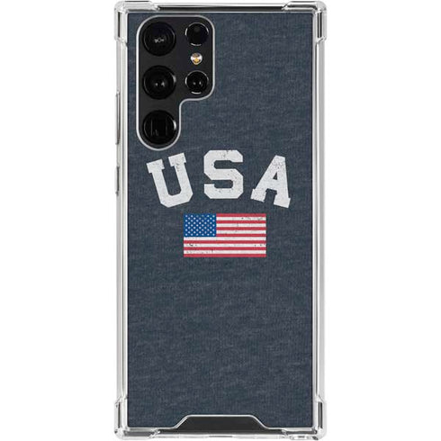 USA with American Flag Galaxy S24 Ultra Clear Case