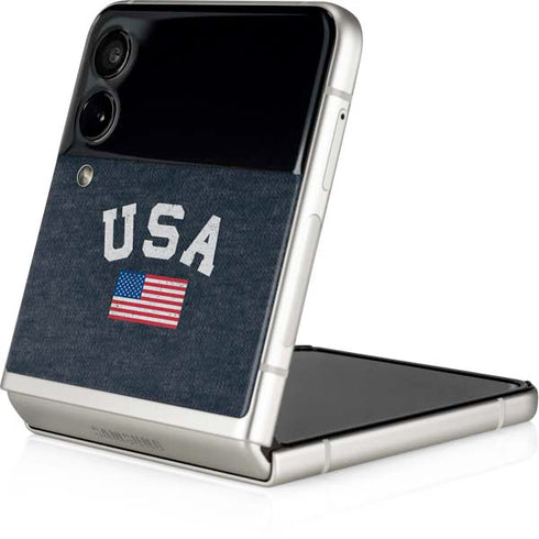 USA with American Flag Galaxy Z Flip3 5G Skin