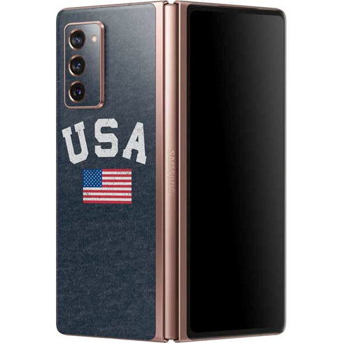 USA with American Flag Galaxy Z Fold2 5G Skin