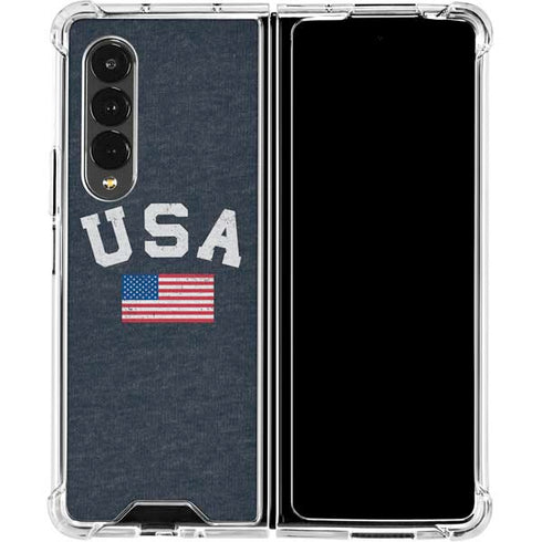 USA with American Flag Galaxy Z Fold4 5G Clear Case
